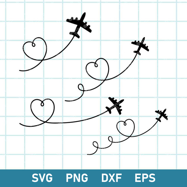 Airplane Bundle Svg, Airplane Svg, Plane Route Heart Path Travel Vacation Svg Png Dxf Eps Digital file.jpg