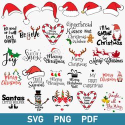 christmas bundle svg, merry christmas svg, santa claus svg, png dxf eps digital file