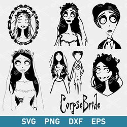 Corpse Bride Bundle Svg, Corpse Bride Svg, Scary Bride Svg,Halloween Svg, Png Dxf Eps Digital File