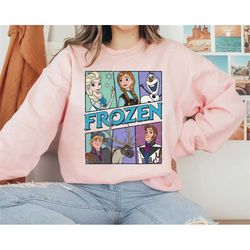 frozen vintage retro elsa anna olaf hans t-shirt disney summer trip sweatshirt hoodie vacation 2023 gift for men women