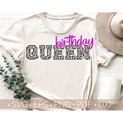birthday queen svg, leopard birthday queen svg cut file, birthday cut file, birthday squad - crew svg files for cricut -