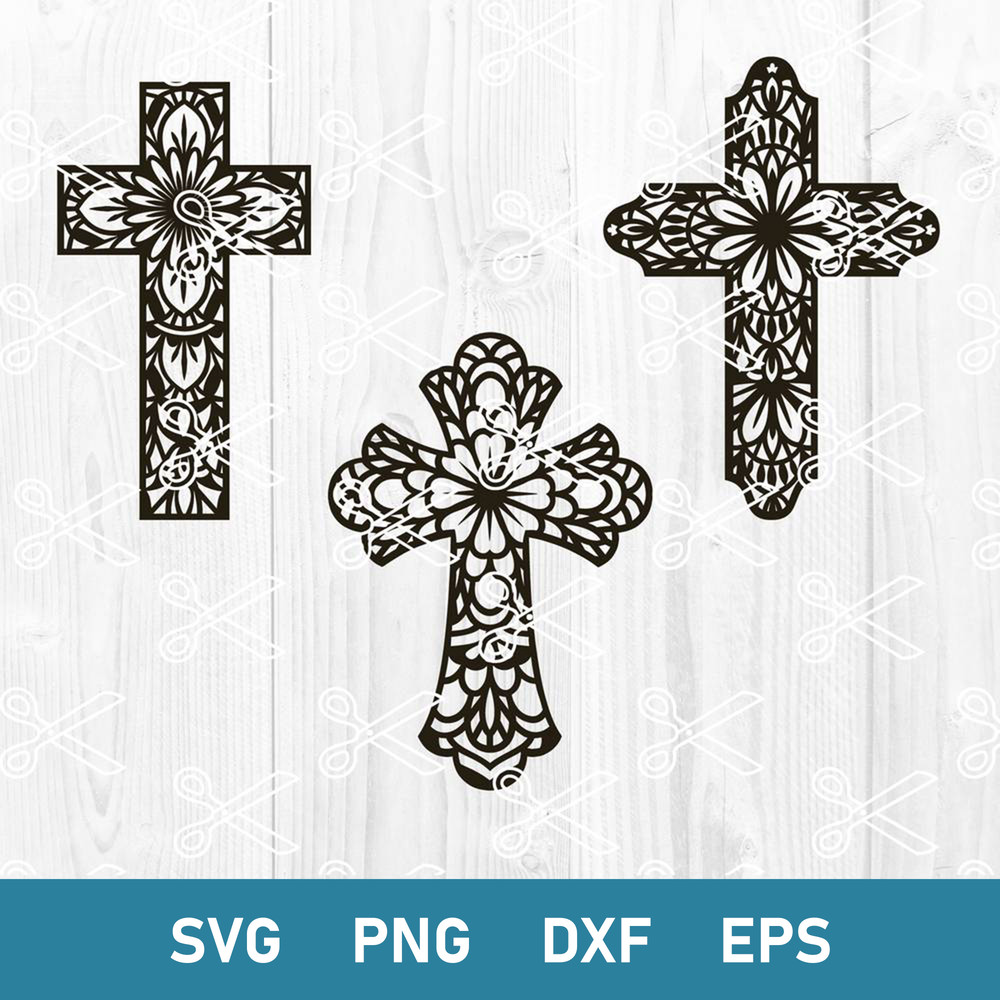 Cross Mandala Bundle Svg, Cross Mandala Svg, Jesus Svg, Png Dxf Eps Digital File.jpg