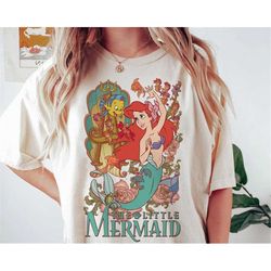 ariel and friends the little mermaid retro walt disney disneyland 2023 t-shirt family trip sweatshirt hoodie vacation gi