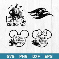 Disney Cruise Bundle Svg, Let's Cruise Svg, Disney Cruise Svg, Mickey And Minne Svg, Disney Vacation Svg, Png Dxf Eps Fi