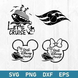 disney cruise bundle svg, let's cruise svg, disney cruise svg, mickey and minne svg, disney vacation svg, png dxf eps fi