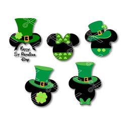 disney st patrick's day bundle svg, mickey and minnie patrick's day svg, st patrick's day svg, png dxf eps file