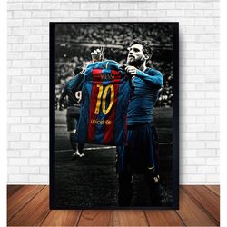 lionel messi football poster canvas wall art home decor (no frame)