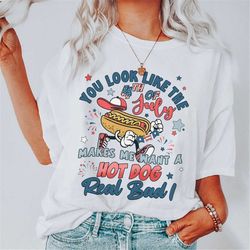 you look like the 4th of july makes me want a hot dog real bad! funny patriotic 2023 sweatshirt hoodie vacation 2023 gif