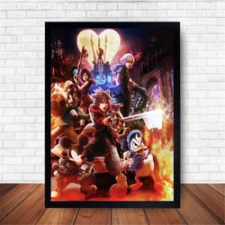 kingdom hearts game poster canvas wall art home decor (no frame)
