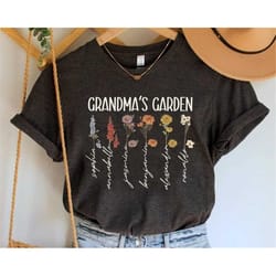 custom name kids grandma's nana mama mom gigi aunt garden floral flower retro shirt mother's day 2023 sweatshirt hoodie