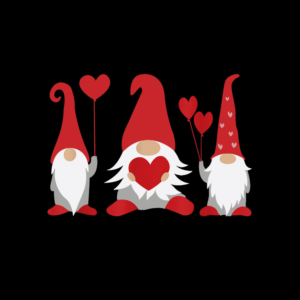 Three Gnomes Holding Hearts Valentines Boys Girls Kids T-Shirt.jpg