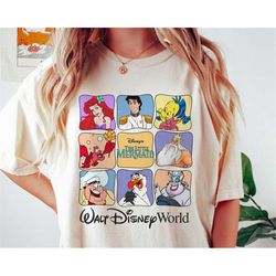 80s 90s ariel the little mermaid retro disneyland trip family matching t-shirt sweatshirt hoodie vacation gift for men w