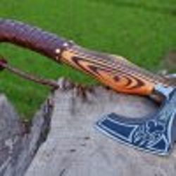custom handmade carbon steel axe/hatchet wood handle gift for him groomsmen gift wedding anniversary gift fathers day