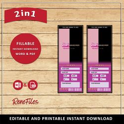 barbenheimer printable surprise ticket. editable cinema faux event admission souvenir keepsake. pdf instant