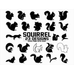 squirrel svg/ squirrel silhouette/ squirrel vector/ clipart/ printable/ cricut/ cut files/ cricut/ digital file