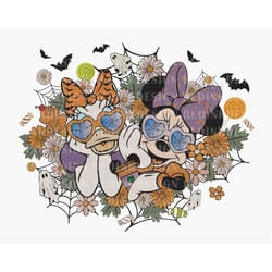 halloween mouse and friends png, halloween flower png, mouse floral png, spooky season png, trick or treat png, spooky h