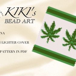 peyote pattern, bead pattern for bic maxi lighter cover marijuana, pot canadian meme beading pattern in pdf instant down