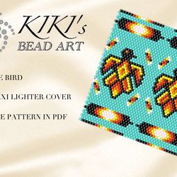 lighter cover pattern peyote pattern, bead pattern for bic maxi lighter cover native bird peyote beading pattern in pdf