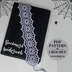 Bookmark Halloween spider web crochet pattern gifts booklovers