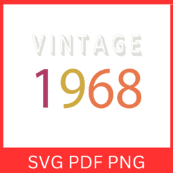 vintage 1968 retro svg | vintage 1968 svg design | vintage 1968 sublimation designs | printable art | digital download