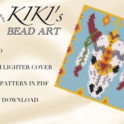 peyote pattern, bead pattern for bic maxi lighter cover buffalo skull peyote beading pattern in pdf instant download