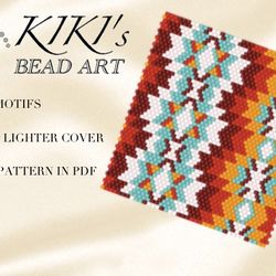peyote pattern, bead pattern for bic maxi lighter cover ethnic motifs peyote beading pattern in pdf instant download