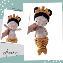 Amaris the Fiery Mermaid Pattern, Plushie Mermaid Crochet Pattern
