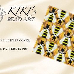 lighter cover pattern peyote pattern, bead pattern for bic maxi lighter cover honeybees peyote beading pattern in pdf