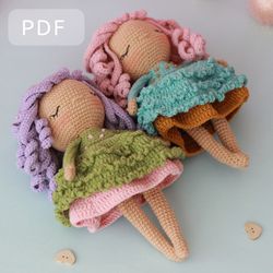 PDF pattern amigurumi crochet doll Amelia, amigurumi doll tutorial