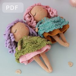 pdf pattern amigurumi crochet doll amelia, amigurumi doll tutorial