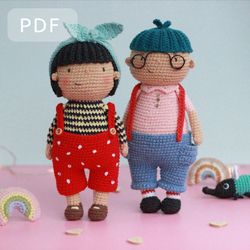 Amigurumi dolls Gloria and Oliver crochet PDF pattern