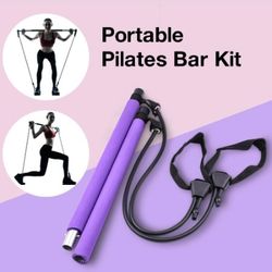 indoor exercise portable multi functional yoga stick pilates bar kit with resistance band(us customers)