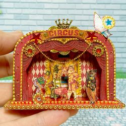 Puppet Circus. 1:12. dollhouse miniature. Puppet show.