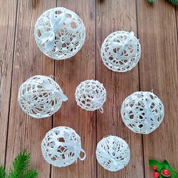 Crochet Christmas Ornaments undefined Ball 7 Designs - Crochet Bauble Ornament Pattern - Christmas Lace Decorations For Tree