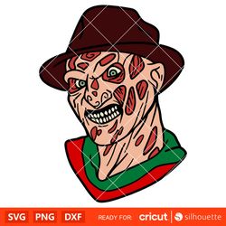Freddy Krueger Face Svg, Never Sleep Again Svg, Nightmare on Elm Street Svg, Horror Movie Halloween Svg