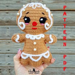 Doll Gingerbread Girlie Crochet amigurumi rag doll pattern