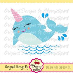 Narwhal svg dxf, narwhal for girls Silhouette Svg, Animal SVG Silhouette & Cricut Cut design, Clip Art, T-Shirt, Iron on