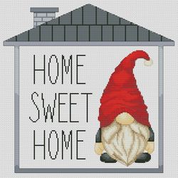 Sweet home , Cross stitch pattern, Home cross stitch, Counted cross stitch, Gnomes cross stitch, House cross stitch