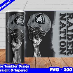 Raiders Tumbler Design PNG, 20oz Skinny Tumbler Sublimation Template, Raiders Tumbler Straight and Tapered Design,