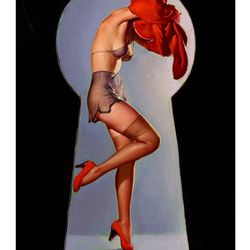 vintage pin up girl - cross stitch pattern counted vintage pdf - 111-457