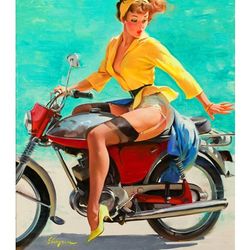 vintage pin up girl - cross stitch pattern counted vintage pdf - 111-459