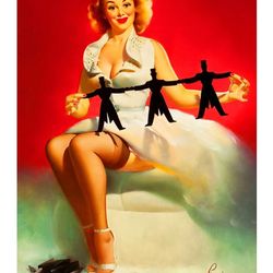 vintage pin up girl - cross stitch pattern counted vintage pdf - 111-460
