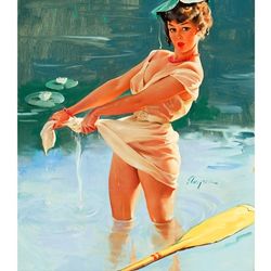 vintage pin up girl - cross stitch pattern counted vintage pdf - 111-461