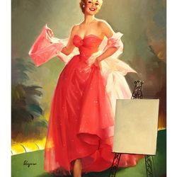 vintage pin up girl - cross stitch pattern counted vintage pdf - 111-465