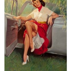 vintage pin up girl - cross stitch pattern counted vintage pdf - 111-466