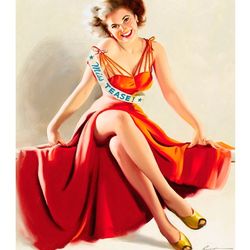 Vintage Pin Up Girl - Cross Stitch Pattern Counted Vintage PDF - 111-480
