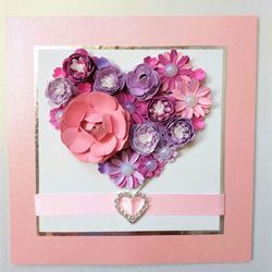 Handmade greeting card, All Occasion Card, Mother's Day Card, Birthday Card,  Flowers card,  Card with 3D flowers, Card