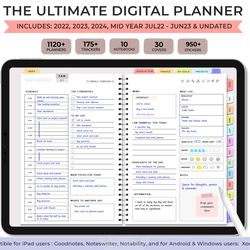 Goodnotes Planner 2024, iPad Planner, Notability Planner, Dated Digital Planner, Digital Daily Planner 2024