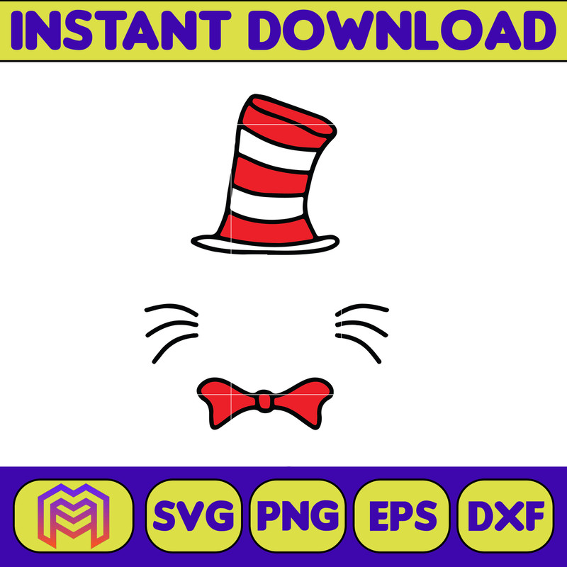 Dr Seuss Svg, Cat In The Hat SVG, Dr Seuss Hat SVG, Green Eggs And Ham Svg, Dr Seuss for Teachers Svg, Cricut, Thing Svg (333).jpg