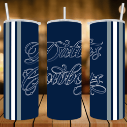 Cowboys In Fancy Writing- 20 oz Skinny Tumbler Wrap - Sublimation Design - PNG file